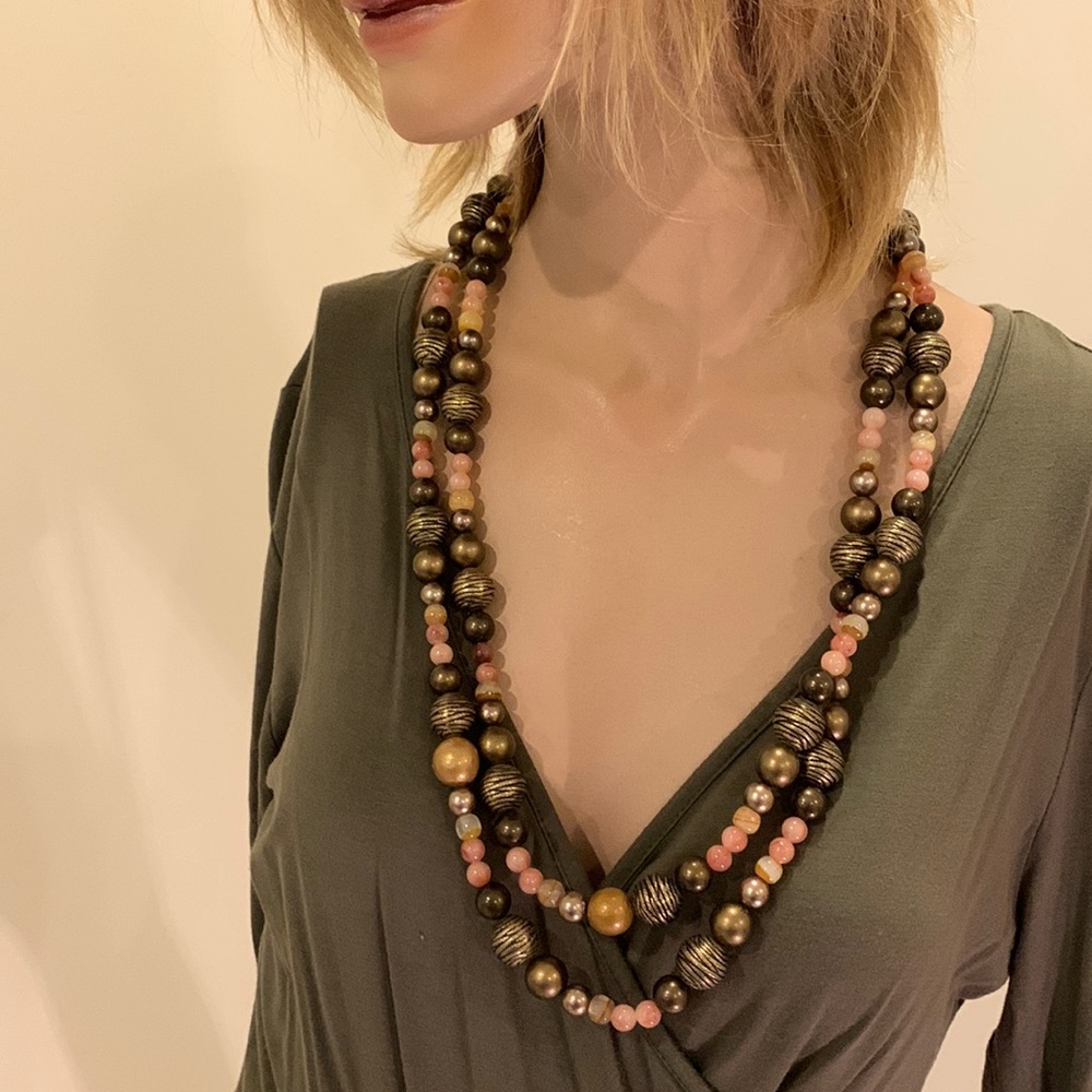 Unique Bronze/Rose Necklace
